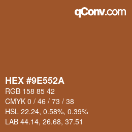 Color code: HEX #9E552A | qconv.com