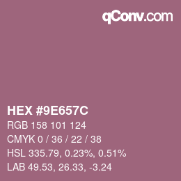 カラーコード: HEX #9E657C | qconv.com