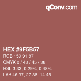 Código de color: HEX #9F5B57 | qconv.com