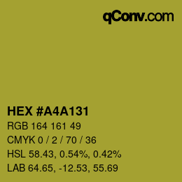 カラーコード: HEX #A4A131 | qconv.com