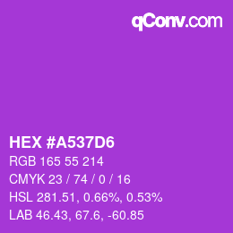 Código de color: HEX #A537D6 | qconv.com