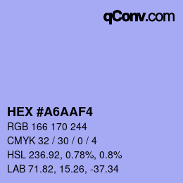 Color code: HEX #A6AAF4 | qconv.com