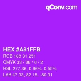 Color code: HEX #A81FFB | qconv.com