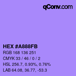 カラーコード: HEX #A888FB | qconv.com