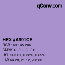 Farbcode: HEX #A991CE | qconv.com