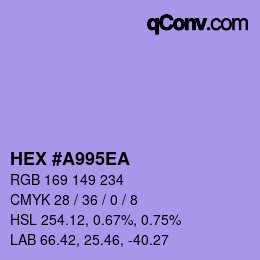 カラーコード: HEX #A995EA | qconv.com