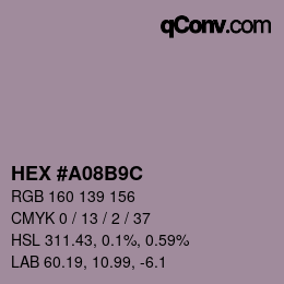 Code couleur: HEX #A08B9C | qconv.com