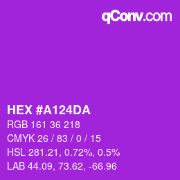 Color code: HEX #A124DA | qconv.com