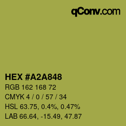 カラーコード: HEX #A2A848 | qconv.com