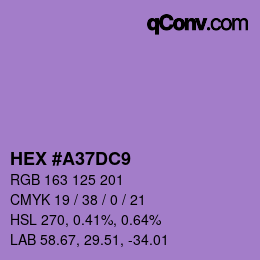 Color code: HEX #A37DC9 | qconv.com