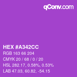 カラーコード: HEX #A342CC | qconv.com