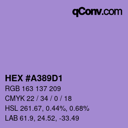 Color code: HEX #A389D1 | qconv.com