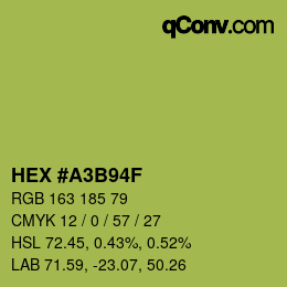 Farbcode: HEX #A3B94F | qconv.com