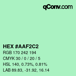 Farbcode: HEX #AAF2C2 | qconv.com