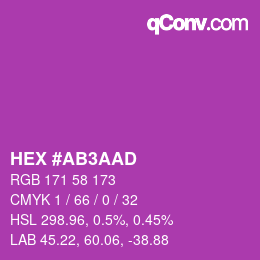 Código de color: HEX #AB3AAD | qconv.com