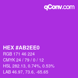 Código de color: HEX #AB2EE0 | qconv.com