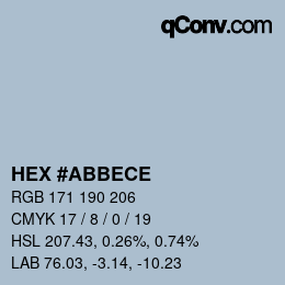 Farbcode: HEX #ABBECE | qconv.com