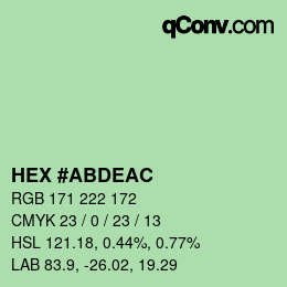 Color code: HEX #ABDEAC | qconv.com