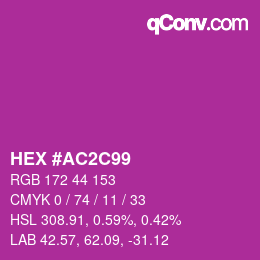 Farbcode: HEX #AC2C99 | qconv.com