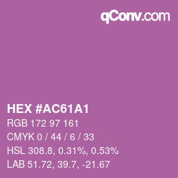 カラーコード: HEX #AC61A1 | qconv.com