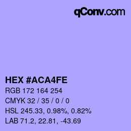 Farbcode: HEX #ACA4FE | qconv.com