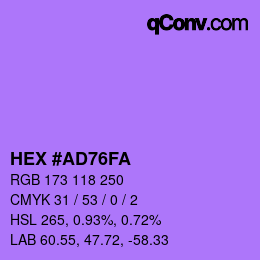 Color code: HEX #AD76FA | qconv.com