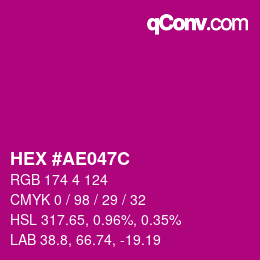 Código de color: HEX #AE047C | qconv.com