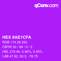 カラーコード: HEX #AE1CFA | qconv.com