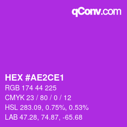 Color code: HEX #AE2CE1 | qconv.com