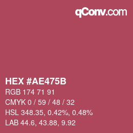 Color code: HEX #AE475B | qconv.com