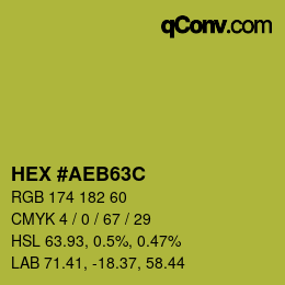 Farbcode: HEX #AEB63C | qconv.com