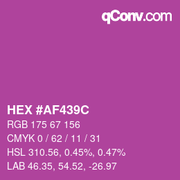 Color code: HEX #AF439C | qconv.com