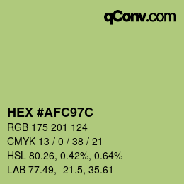 カラーコード: HEX #AFC97C | qconv.com