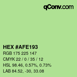 Código de color: HEX #AFE193 | qconv.com