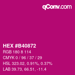 Código de color: HEX #B40872 | qconv.com