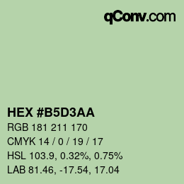 Code couleur: HEX #B5D3AA | qconv.com