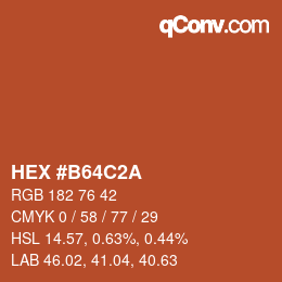 Código de color: HEX #B64C2A | qconv.com