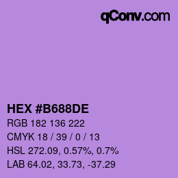 Farbcode: HEX #B688DE | qconv.com