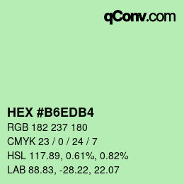 カラーコード: HEX #B6EDB4 | qconv.com