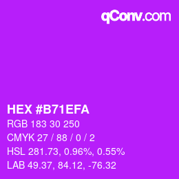 Código de color: HEX #B71EFA | qconv.com