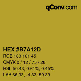 Farbcode: HEX #B7A12D | qconv.com