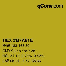 Color code: HEX #B7A81E | qconv.com