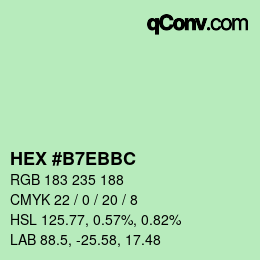 Code couleur: HEX #B7EBBC | qconv.com