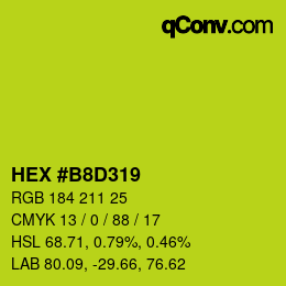 Código de color: HEX #B8D319 | qconv.com