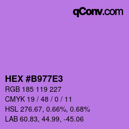 Color code: HEX #B977E3 | qconv.com