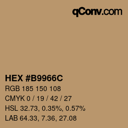 Farbcode: HEX #B9966C | qconv.com