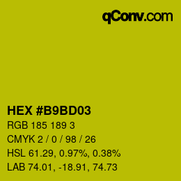 カラーコード: HEX #B9BD03 | qconv.com