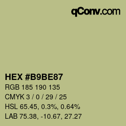 Color code: HEX #B9BE87 | qconv.com