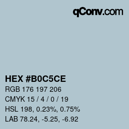 Farbcode: HEX #B0C5CE | qconv.com