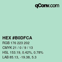 カラーコード: HEX #B0DFCA | qconv.com